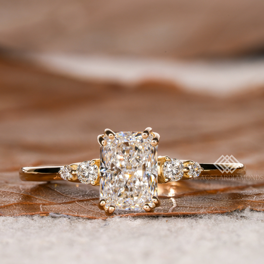 Radiant Cut Ring With Lab-Grown & Natural Diamonds, Jewelry By Leading Manufacturer From Swagstar, Surat. Explore Wedding, Engagement, Eternity Rings, Earring & Studs, Bracelets In 10k, 14k, & 18k Gold Varieties, Including White, Yellow, Rose Gold.