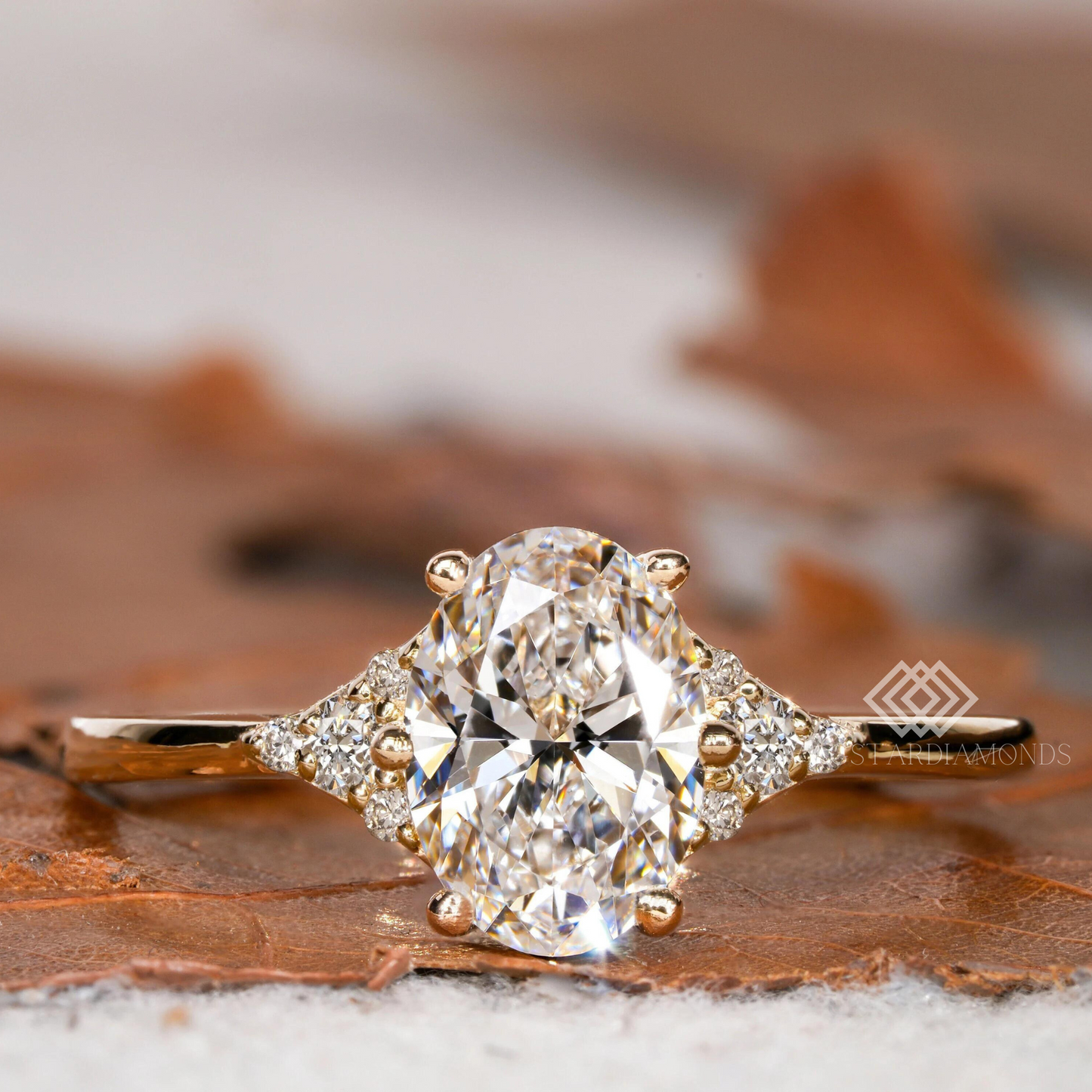 Oval Cut Ring With Lab-Grown & Natural Diamonds, Jewelry By Leading Manufacturer From Swagstar, Surat. Explore Wedding, Engagement, Eternity Rings, Earring & Studs, Bracelets In 10k, 14k, & 18k Gold Varieties, Including White, Yellow, Rose Gold.