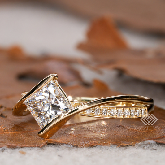 Princess Diamond Ring With Lab-Grown & Natural Diamonds, Jewelry By Leading Manufacturer From Swagstar, Surat. Explore Wedding, Engagement, Eternity Rings, Earring & Studs, Bracelets In 10k, 14k, & 18k Gold Varieties, Including White, Yellow, Rose Gold.