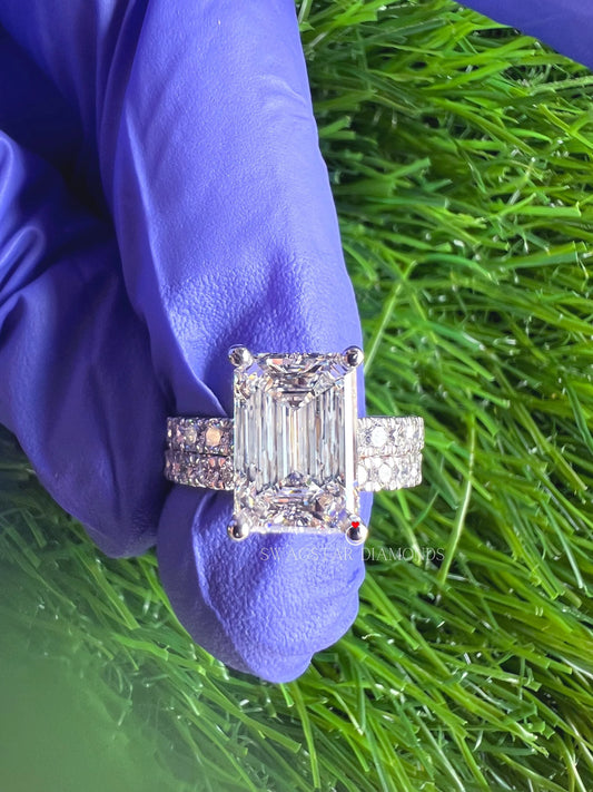2 Carat Emerald Cut Gold Engagement Ring