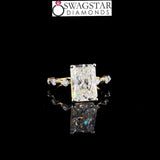 3.5 CT Radiant Cut Lab Diamond Engagement Ring