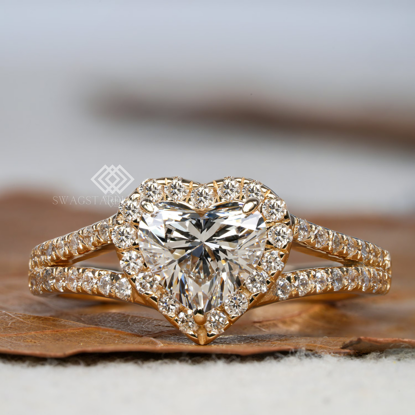 Heart Shape Ring With Lab-Grown & Natural Diamonds, Jewelry By Leading Manufacturer From Swagstar, Surat. Explore Wedding, Engagement, Eternity Rings, Earring & Studs, Bracelets In 10k, 14k, & 18k Gold Varieties, Including White, Yellow, Rose Gold.