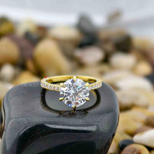 3CT Round Cut Lab Diamond Ring