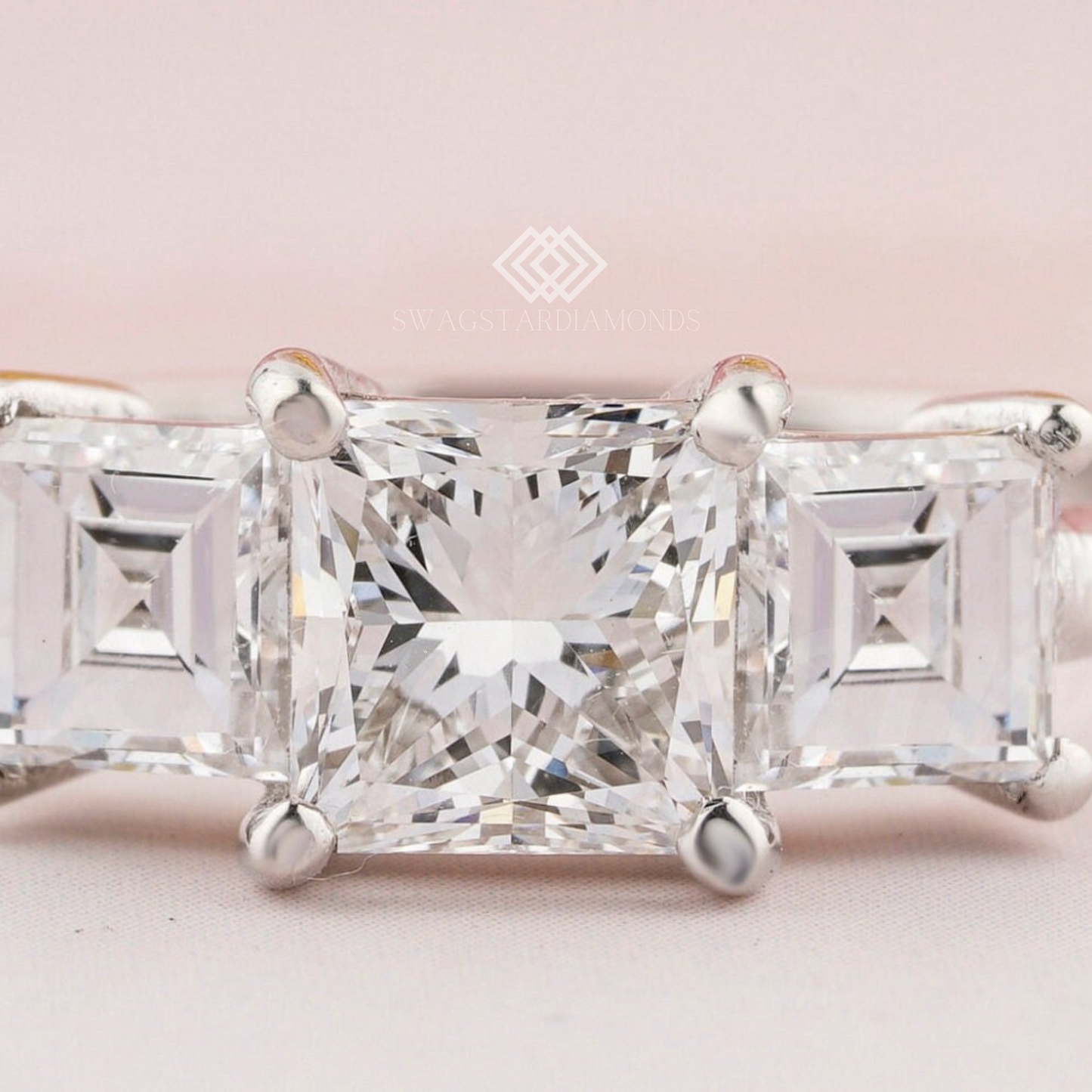 Princess Cut Ring With Lab-Grown & Natural Diamonds, Jewelry By Leading Manufacturer From Swagstar, Surat. Explore Wedding, Engagement, Eternity Rings, Earring & Studs, Bracelets In 10k, 14k, & 18k Gold Varieties, Including White, Yellow, Rose Gold.