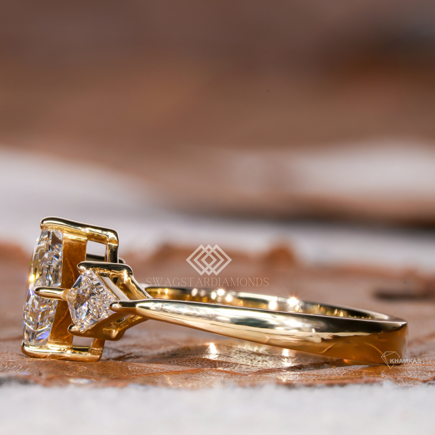 Princess Shape Ring With Lab-Grown & Natural Diamonds, Jewelry By Leading Manufacturer From Swagstar, Surat. Explore Wedding, Engagement, Eternity Rings, Earring & Studs, Bracelets In 10k, 14k, & 18k Gold Varieties, Including White, Yellow, Rose Gold.