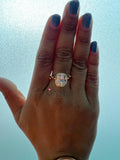 3 Carat Elongated Cushion Cut Bezel Set Ring