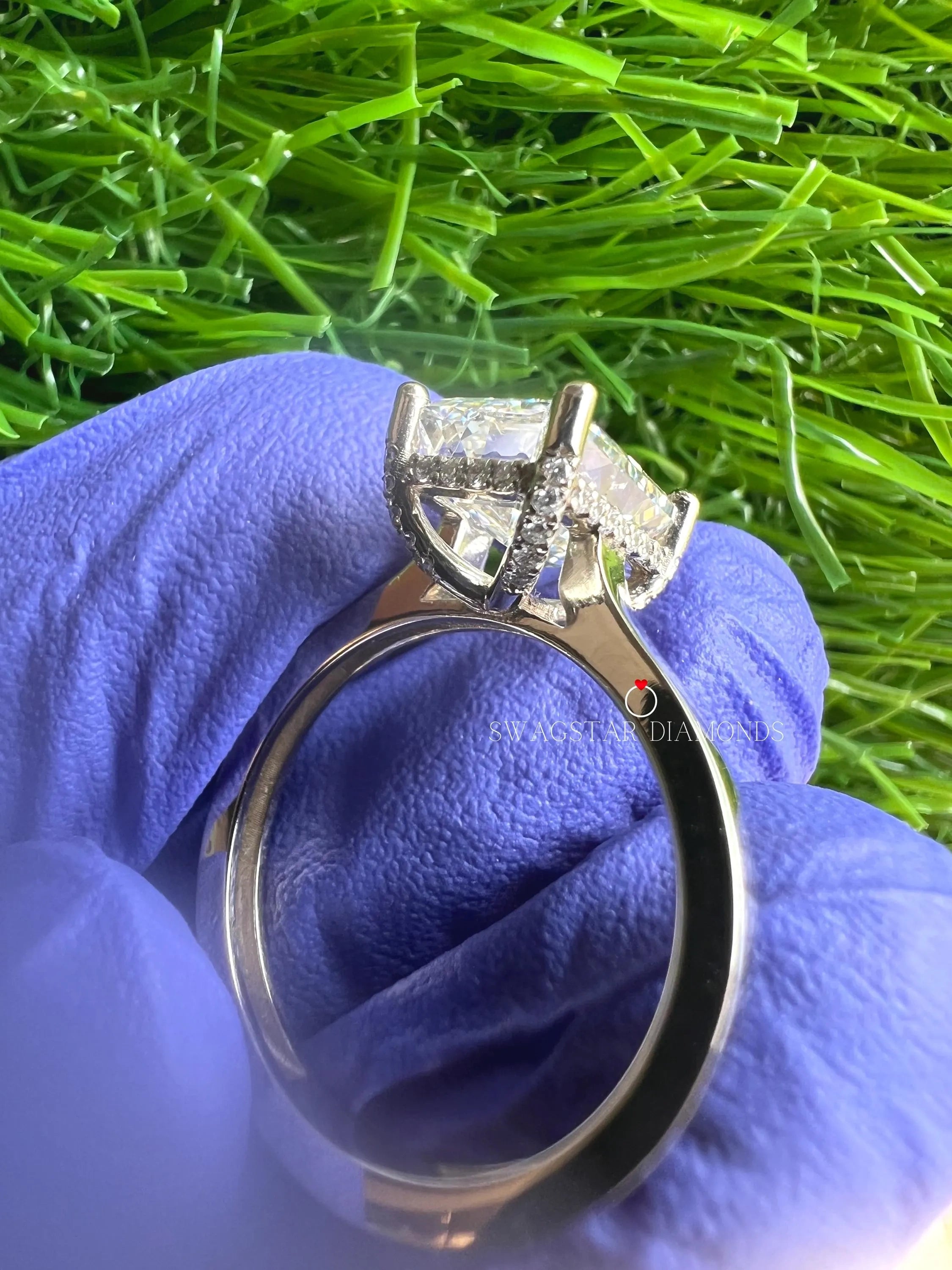 3 Carat Emerald Cut Engagement Ring.
