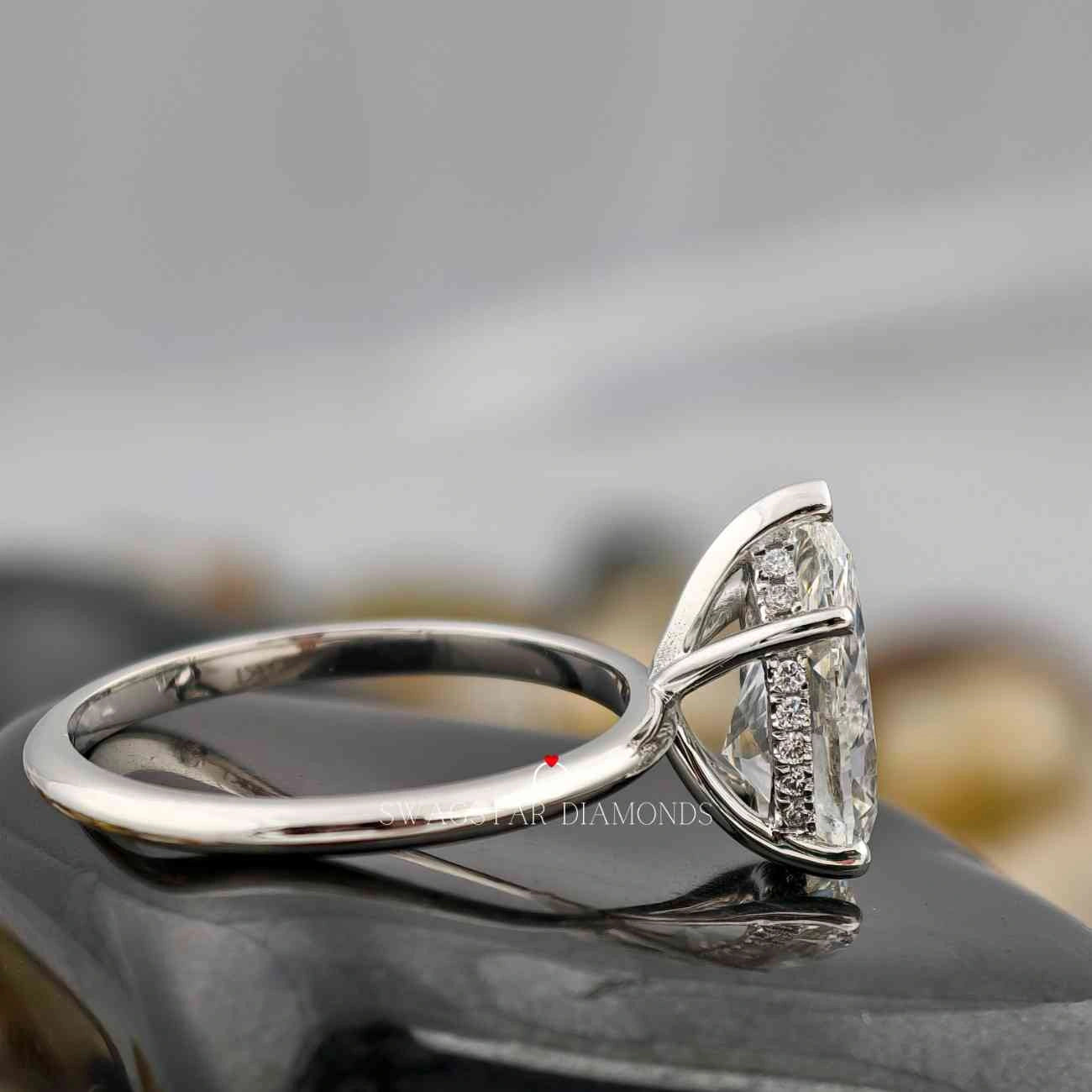 3 Carat Pear Cut Solitaire Ring 