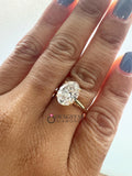 3 Ct Oval Cut Lab Diamond Engagement Ring