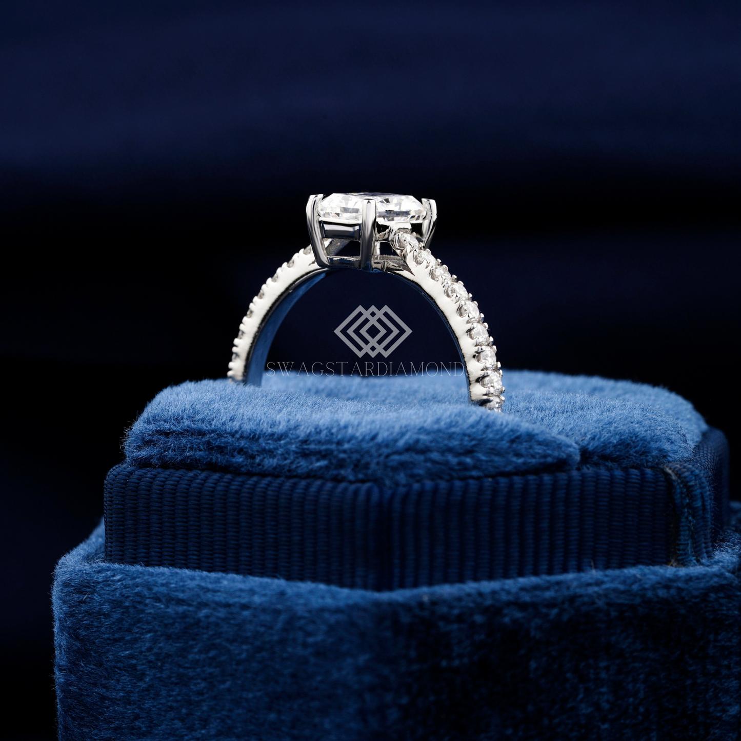 Radiant Cut Ring With Lab-Grown & Natural Diamonds, Jewelry By Leading Manufacturer From Swagstar, Surat. Explore Wedding, Engagement, Eternity Rings, Earring & Studs, Bracelets In 10k, 14k, & 18k Gold Varieties, Including White, Yellow, Rose Gold.