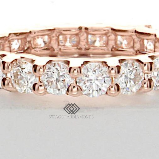 Round Shape Ring With Lab-Grown & Natural Diamonds, Jewelry By Leading Manufacturer From Swagstar, Surat. Explore Wedding, Engagement, Eternity Rings,  Earring & Studs, Bracelets In 10k, 14k, & 18k Gold Varieties, Including White, Yellow, Rose Gold.
