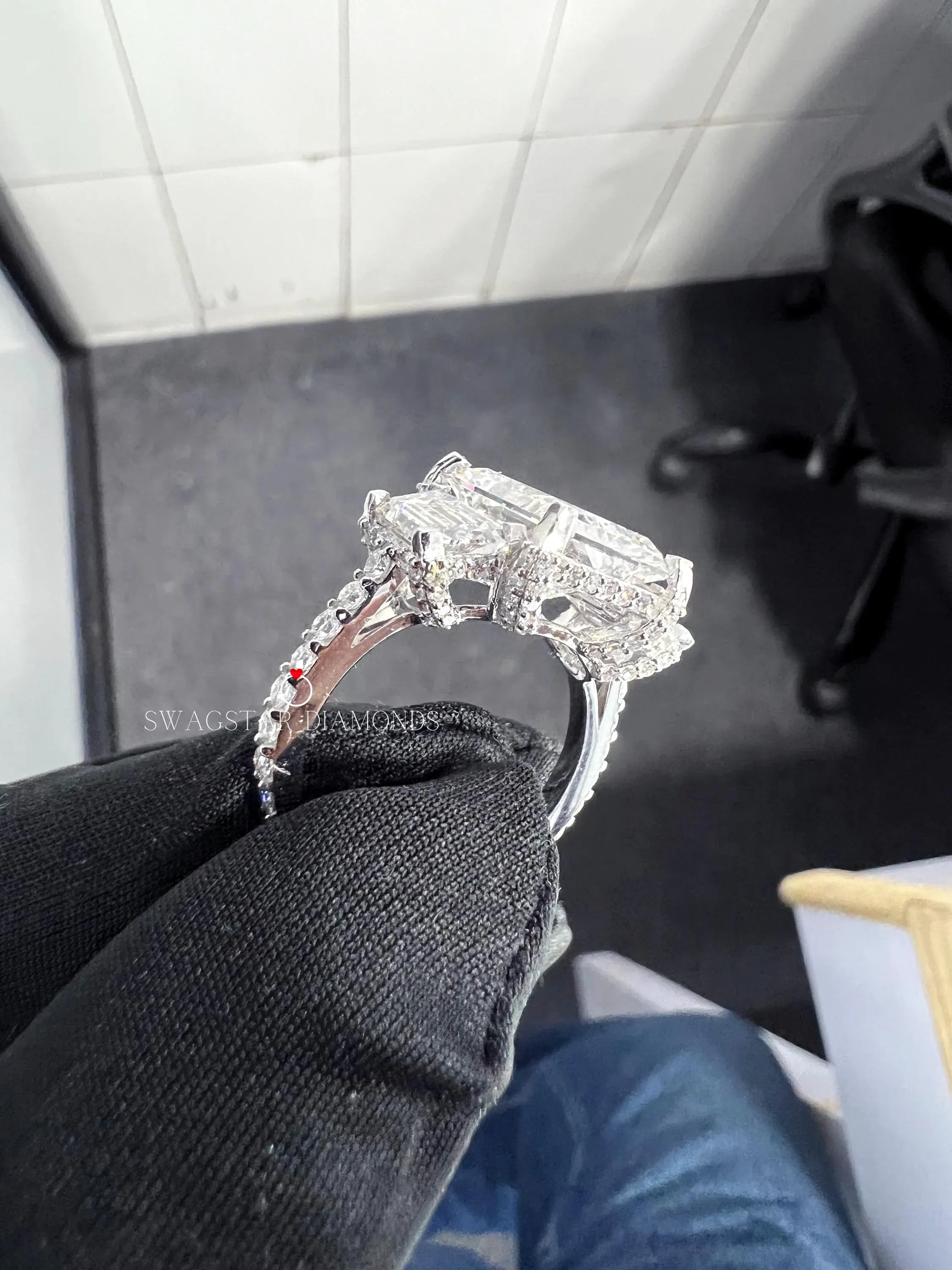 3ct Radiant Cut Lab Grown Diamond Wedding Ring