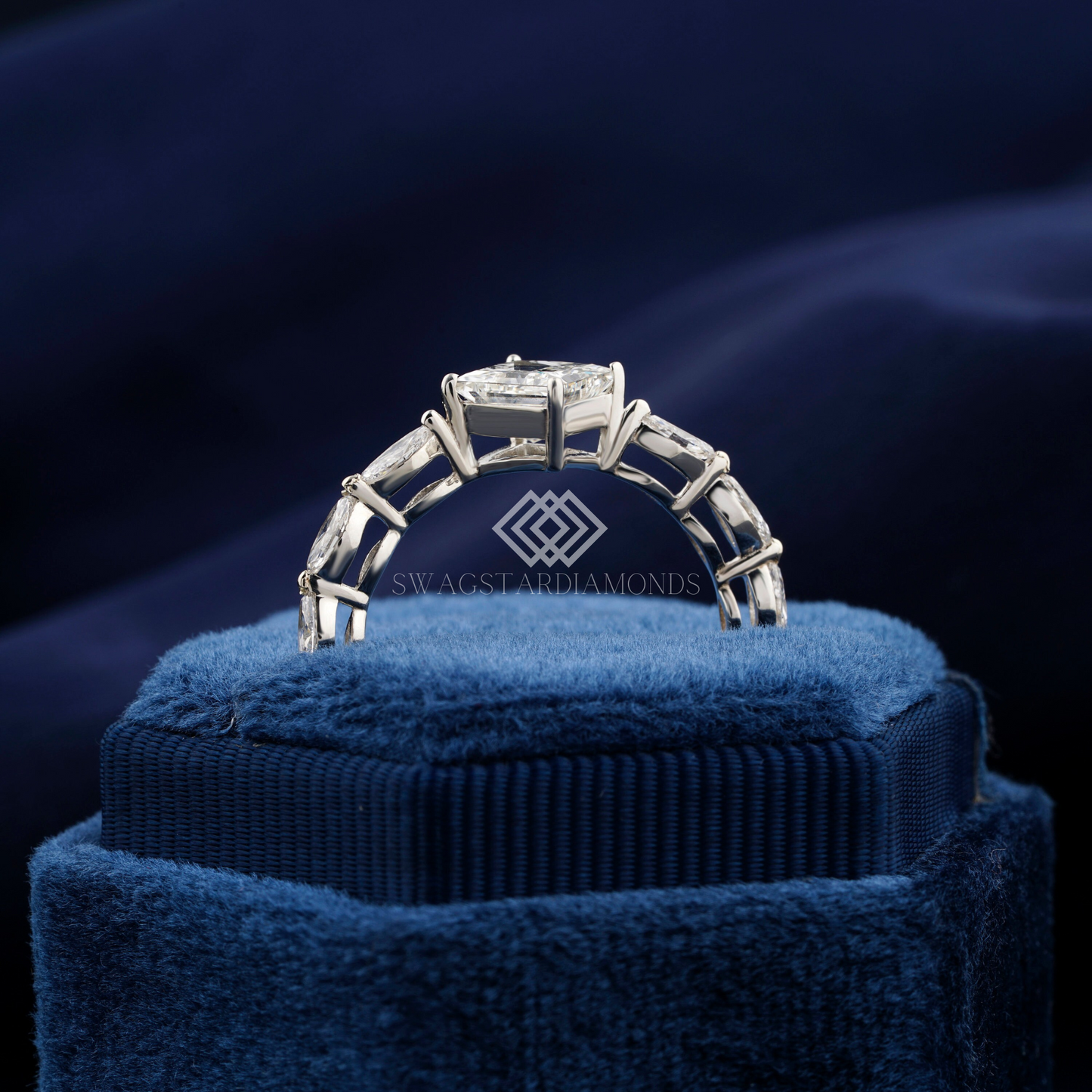 Princess Cut Ring With Lab-Grown & Natural Diamonds, Jewelry By Leading Manufacturer From Swagstar, Surat. Explore Wedding, Engagement, Eternity Rings, Earring & Studs, Bracelets In 10k, 14k, & 18k Gold Varieties, Including White, Yellow, Rose Gold.