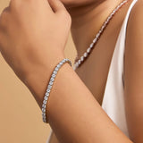 4MM Moissanite VVS Diamond Tennis Bracelet 925 Silver