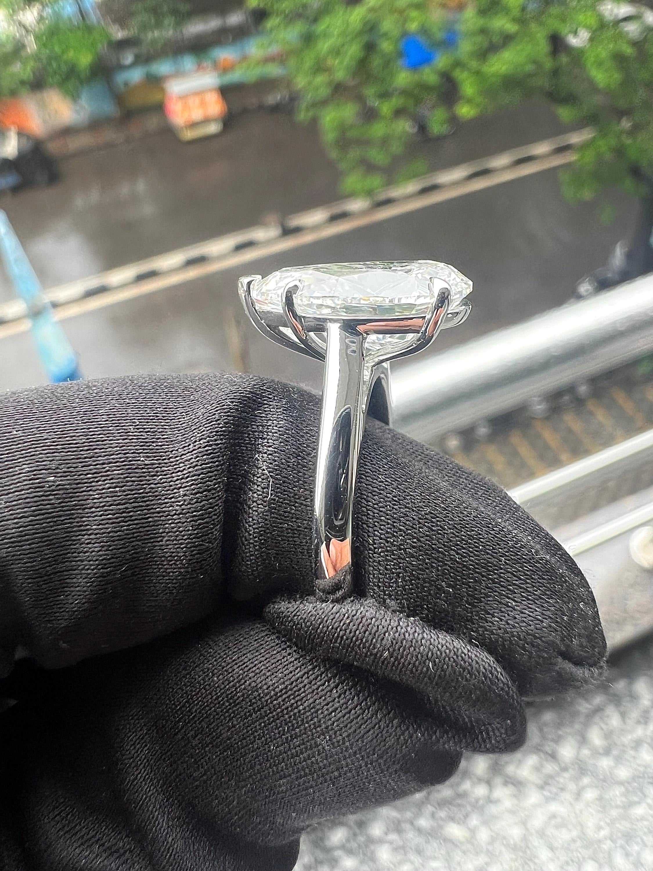 5 CT Pear Cut Lab Diamond Engagement Ring