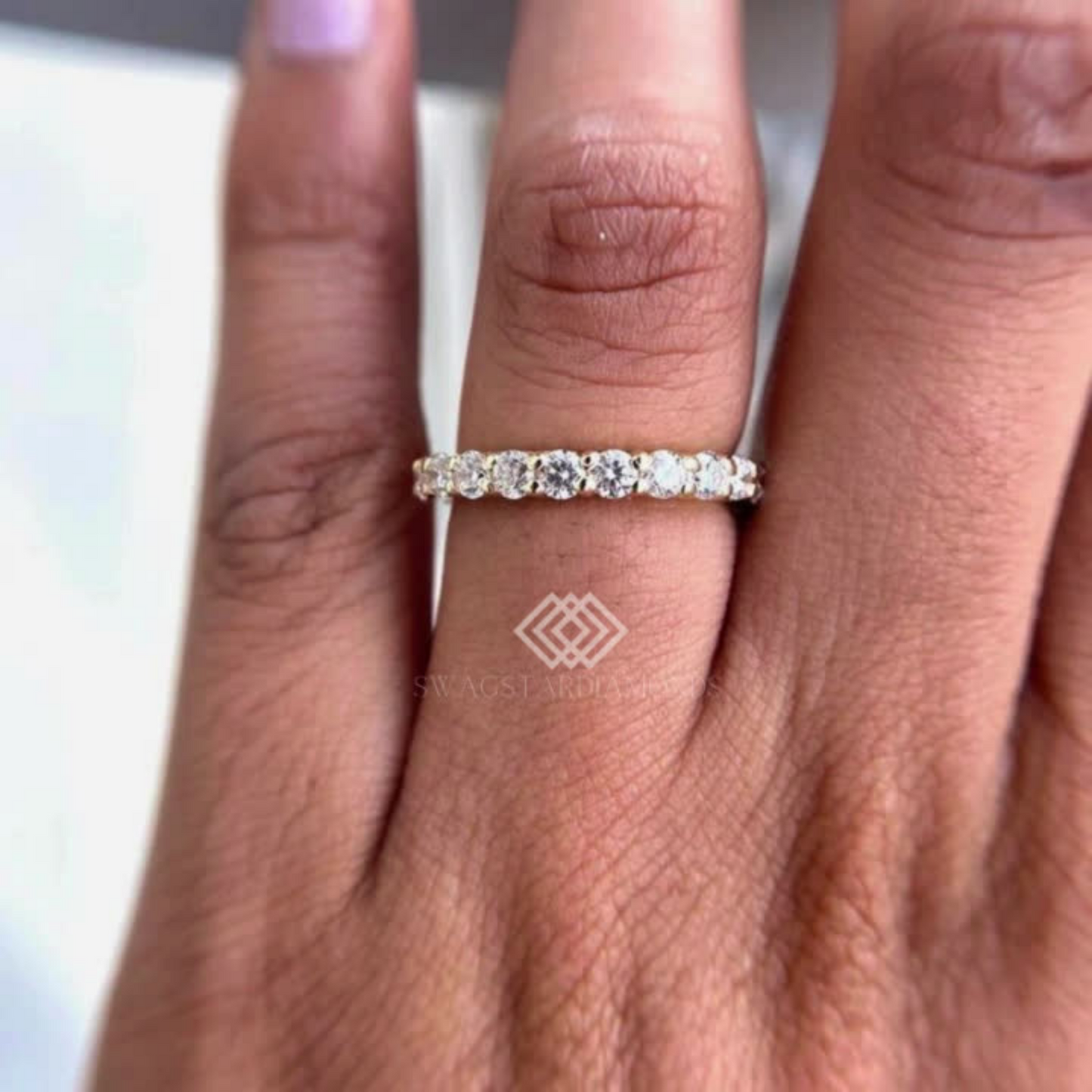 Round Cut Ring With Lab-Grown & Natural Diamonds, Jewelry By Leading Manufacturer From Swagstar, Surat. Explore Wedding, Engagement, Eternity Rings,  Earring & Studs, Bracelets In 10k, 14k, & 18k Gold Varieties, Including White, Yellow, Rose Gold.
