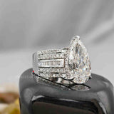 7.00 CT Pear Cut Lab Grown Diamond Engagement Ring