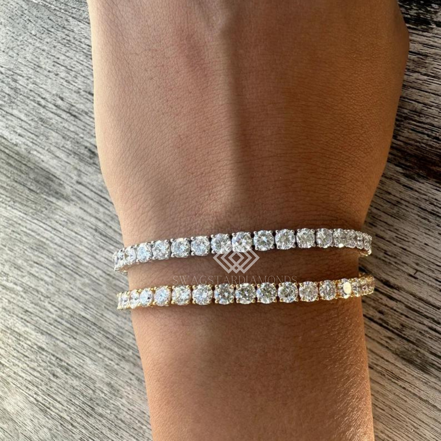 Round Diamond Bracelet With Lab-Grown & Natural Diamonds, Jewelry By Leading Manufacturer From Swagstar, Surat. Explore Wedding, Engagement, Eternity Rings,  Earring & Studs, Bracelets In 10k, 14k, & 18k Gold Varieties, Including White, Yellow, Rose Gold.