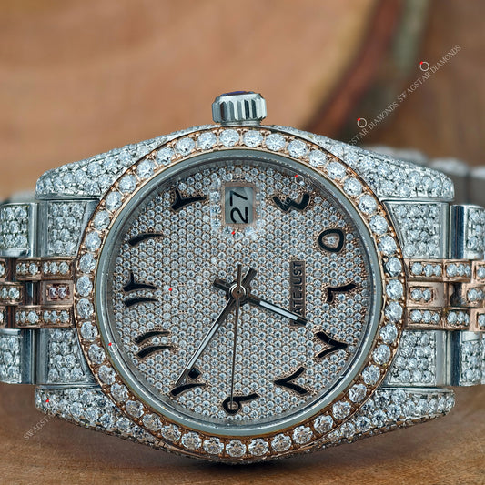 Arabic Dial Bust Down Moissanite Watch