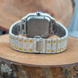 Arabic Number Two Tone Iced Out Watch