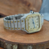 Arabic Number Two Tone Iced Out Watches