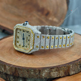 Arabic Number Two Tone Iced Out Watchs
