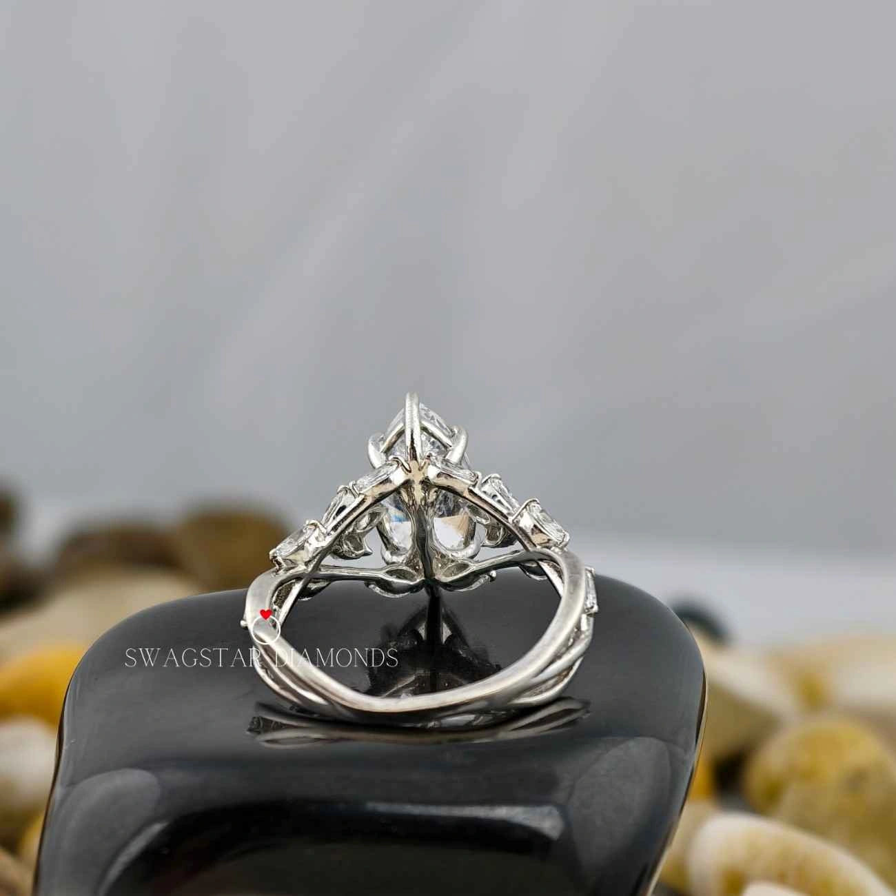 Art Deco Cluster Engagement Ring
