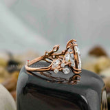 Art Deco Leaf Style Engagement Ring