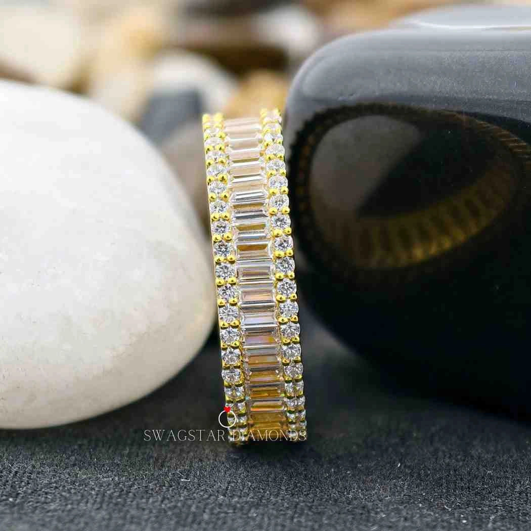 Baguette And Round Cut Eternity Band Ring