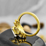 Bar and Half Bezel Setting Wedding Ring