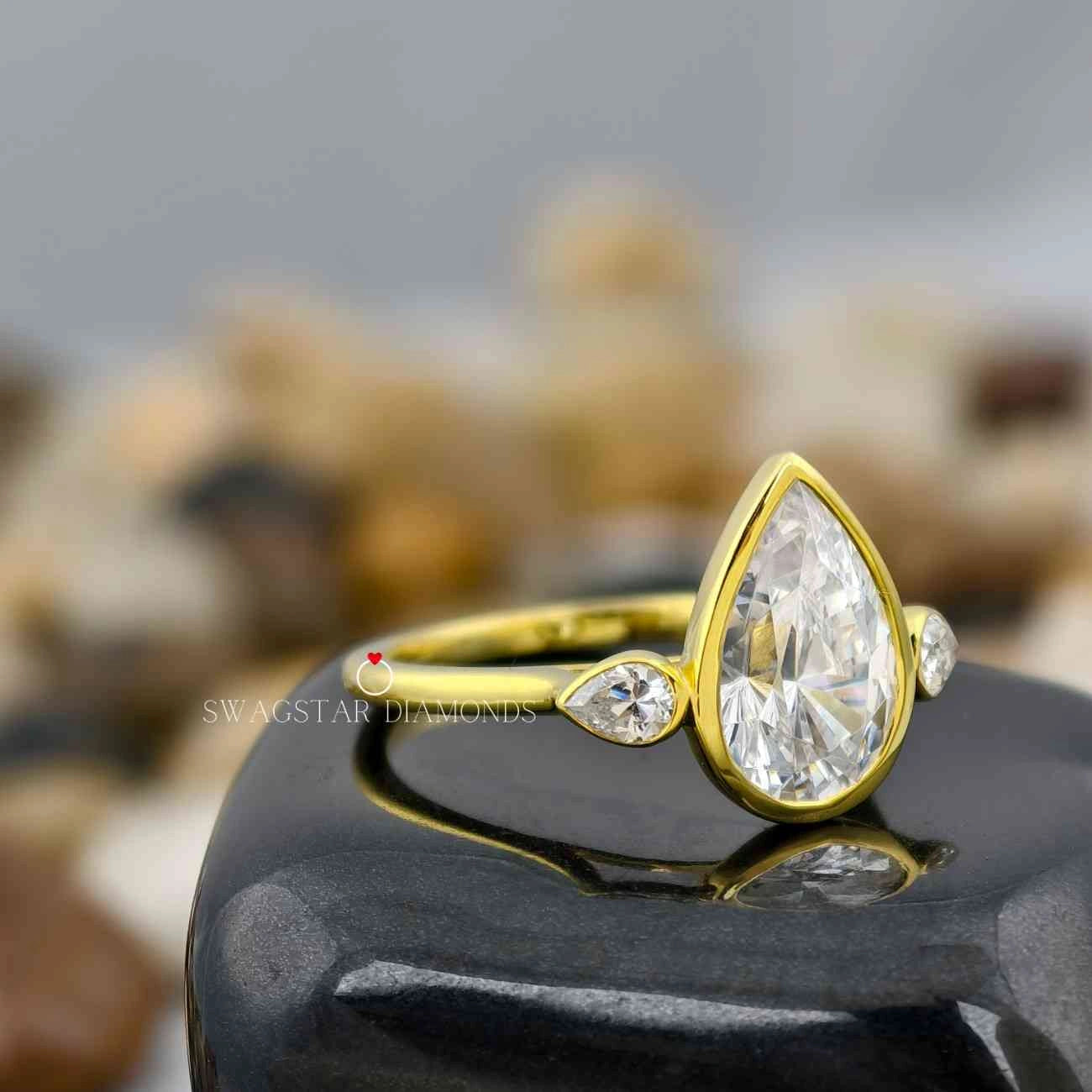 Bezel Set Three Stone Ring