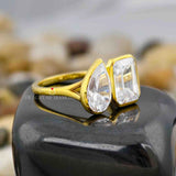 Bezel Set Toi Et Moi Ring