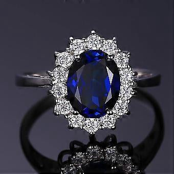 Blue Sapphire Halo Engagement Ring