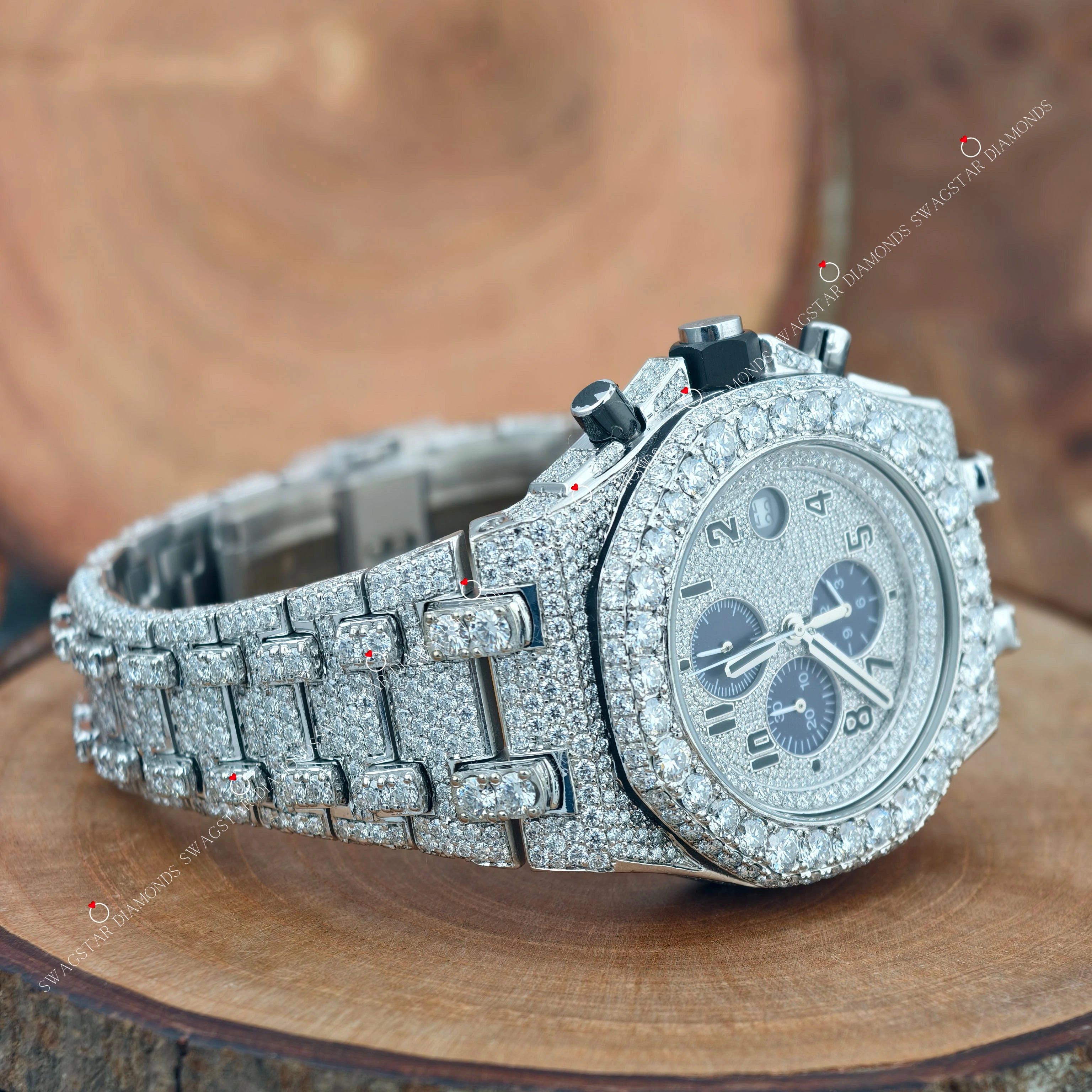 Buy Trendy Multi Chrono Moissanite Watch