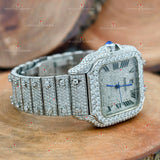 Buy Trendy Roman Numeric Fully Iced Out Moissanite Watches