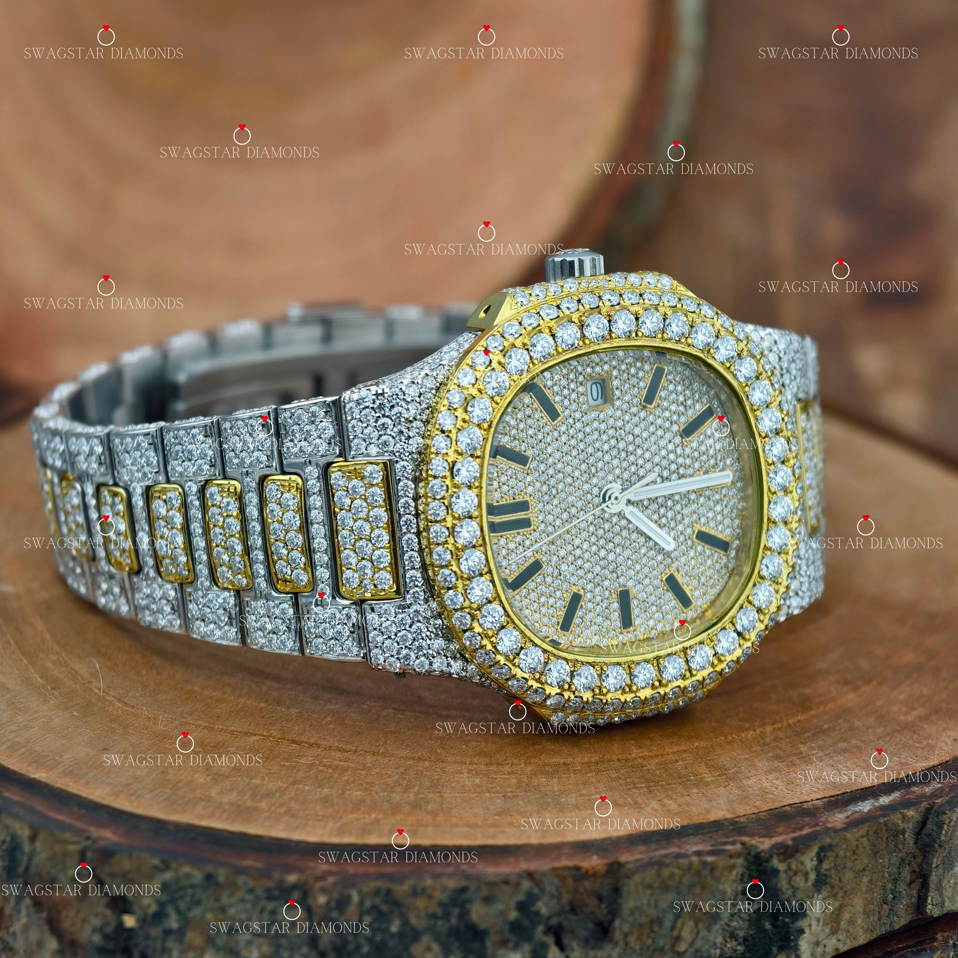Buy Two Tone VVS1Moissanite Watch