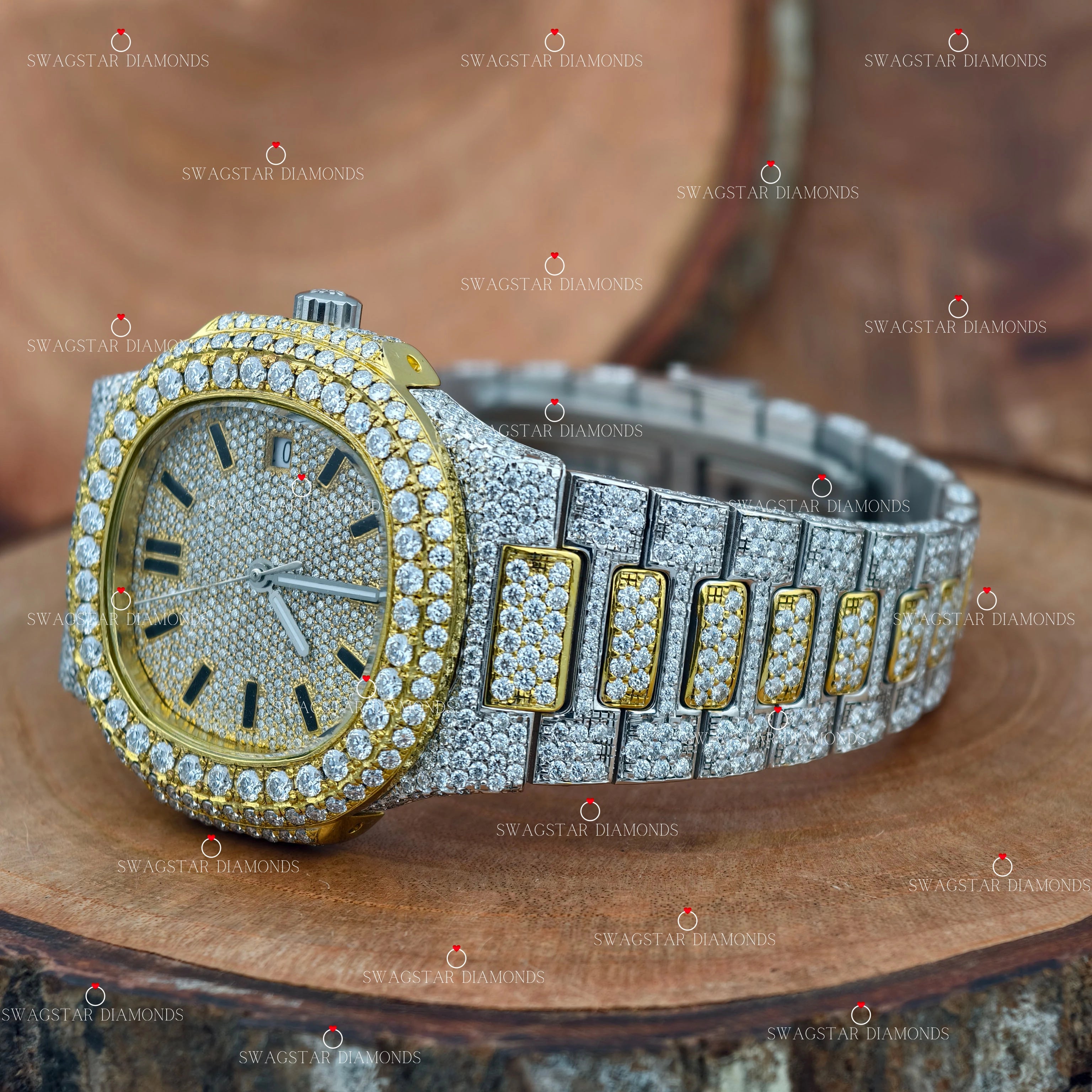Buy Two Tone VVS1Moissanite Watch For Men