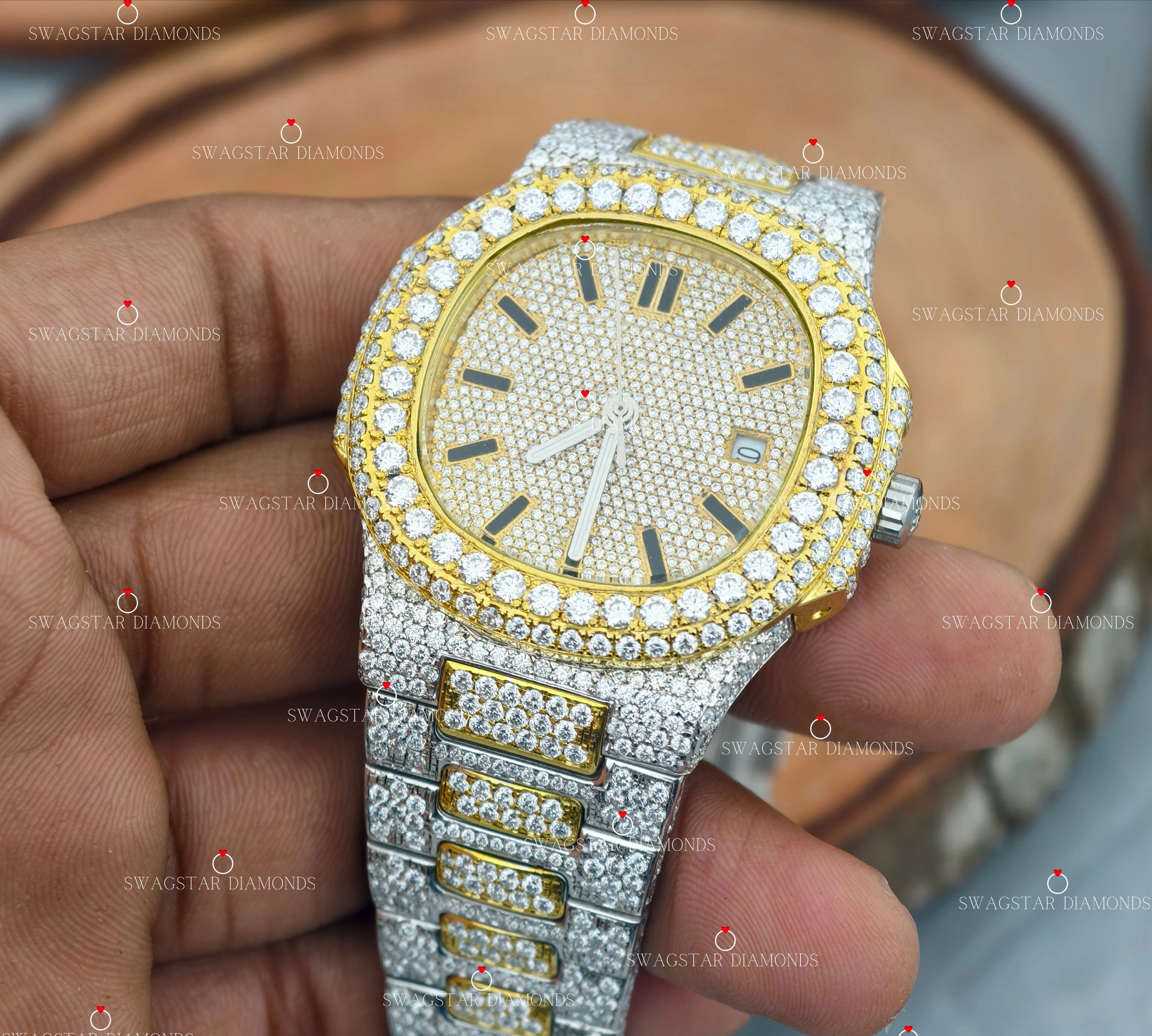 Buy Two Tone VVS1Moissanite Watch For gifts