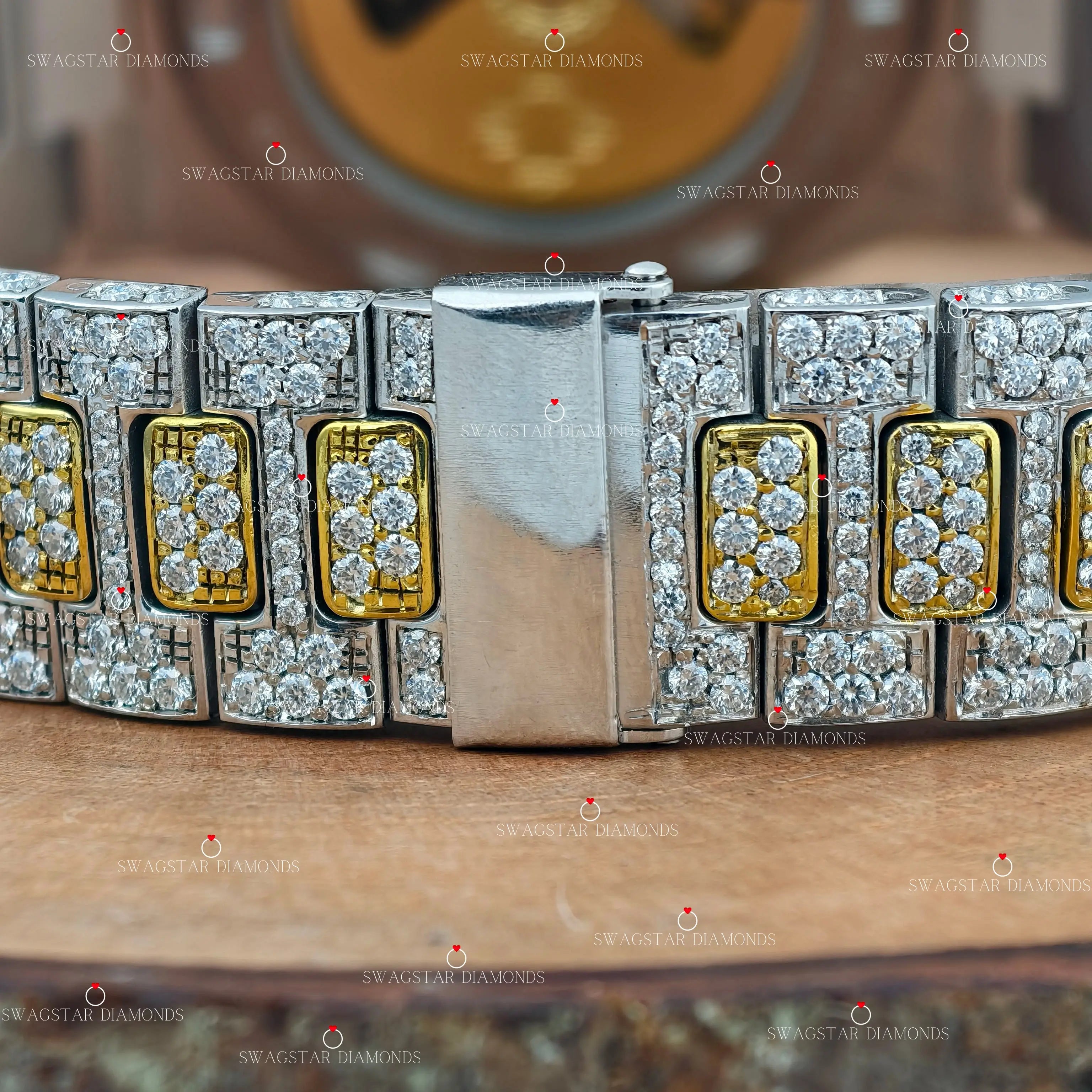 Buy Two Tone VVS1 Moissanite Watches For Him