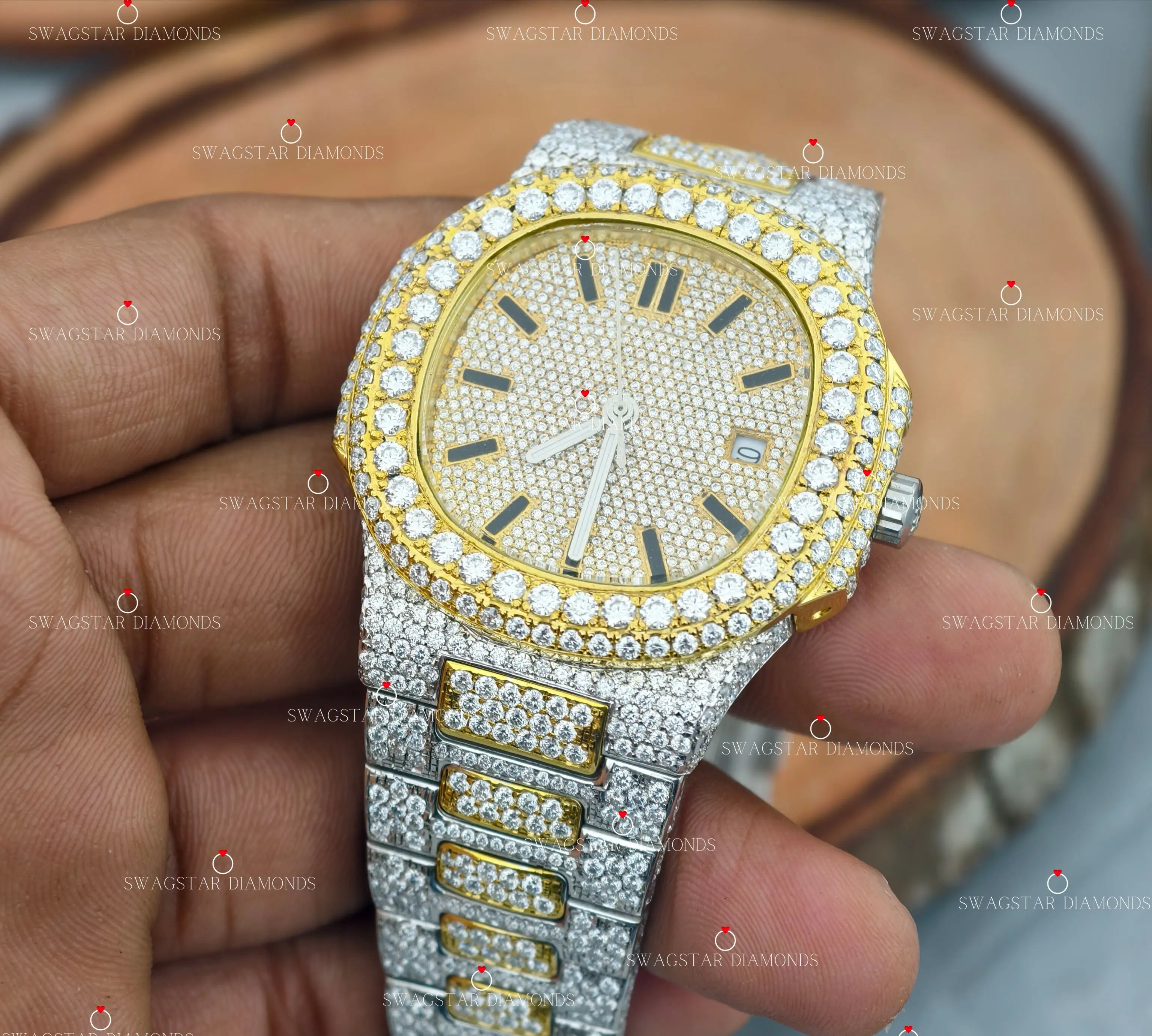 Buy Two Tone VVS1 Moissanite Watches For gifts