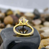 CVD Diamond Solitaire Pave Ring