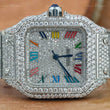 Colorful Roman Letter Moissanite Watch