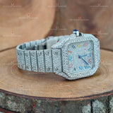 Colorful Roman Number Moissanite Watch