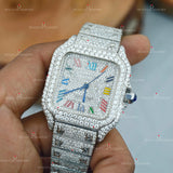 Colorful Roman Number Moissanite Watches