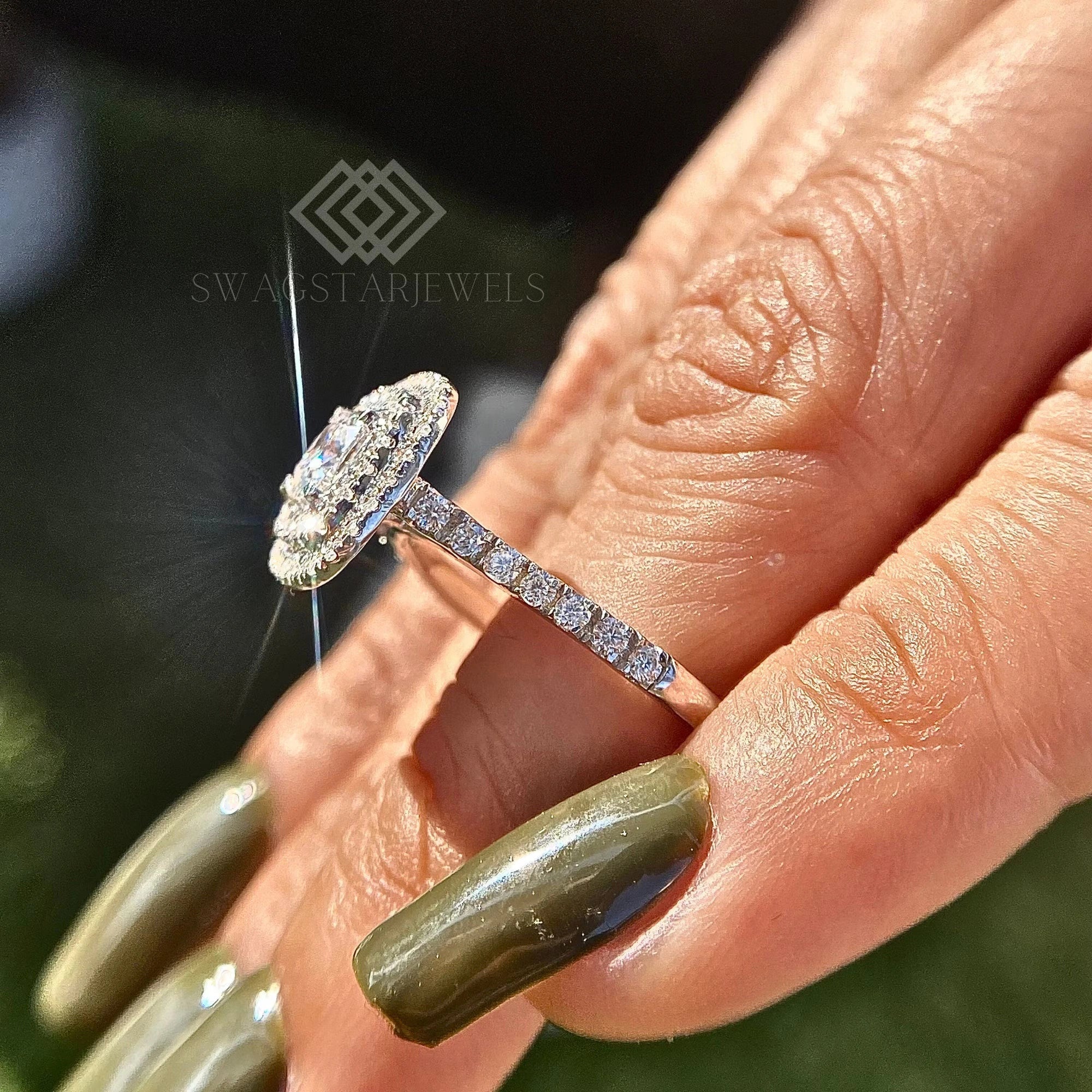 Cushion Cut Halo Engagement Ring