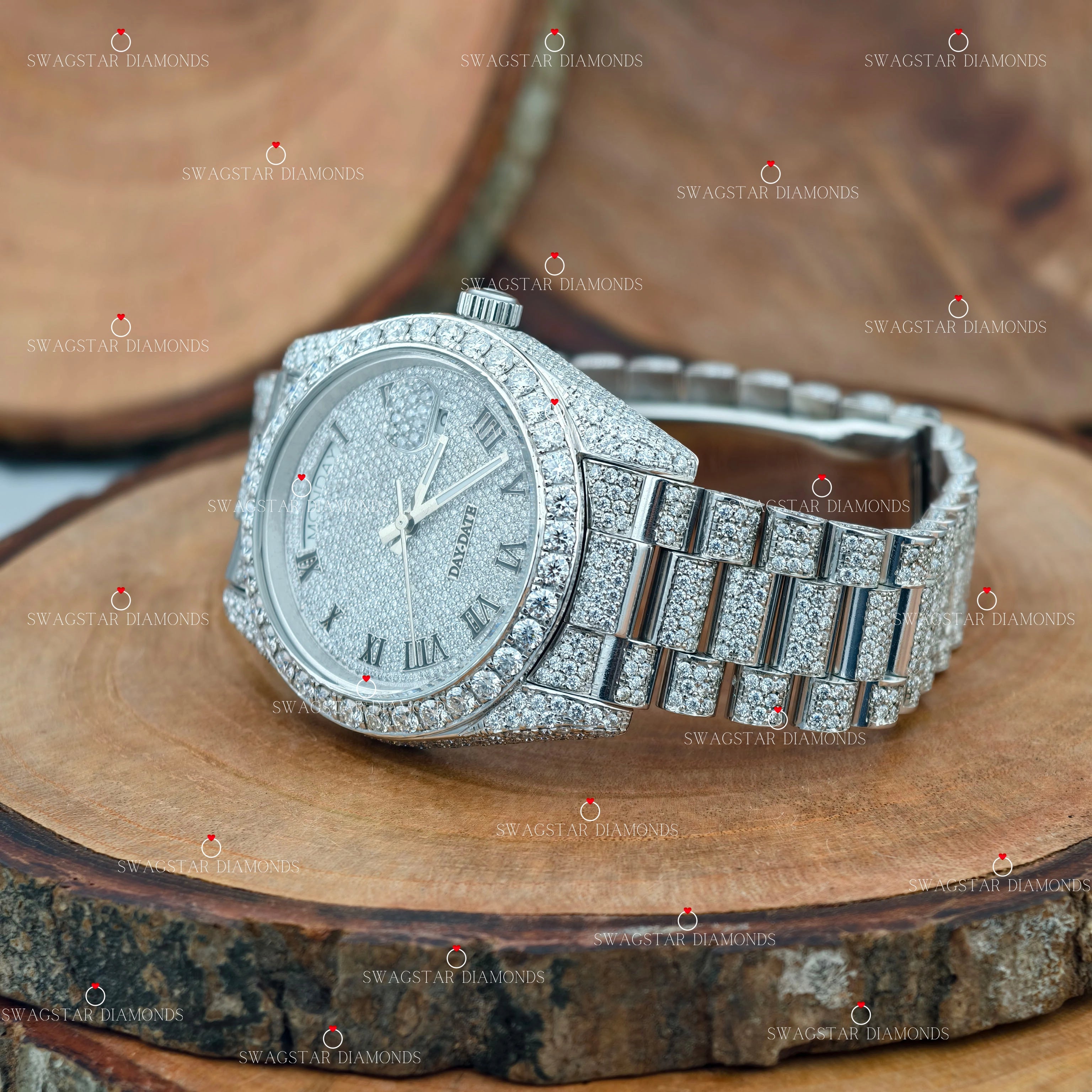D Color  VVS1 Moissanite Watch For Men