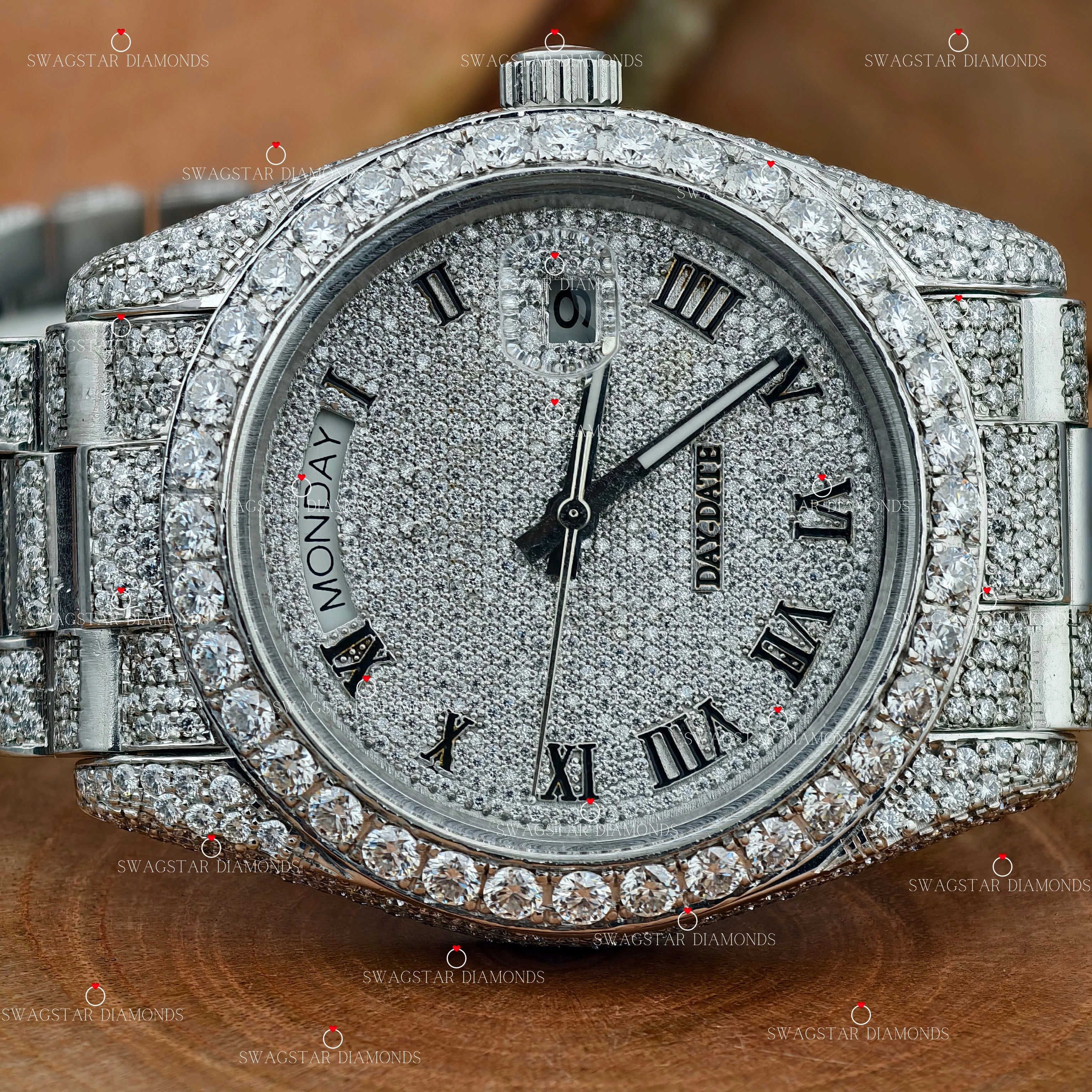 D Color VVS1 Moissanite Watches For Men