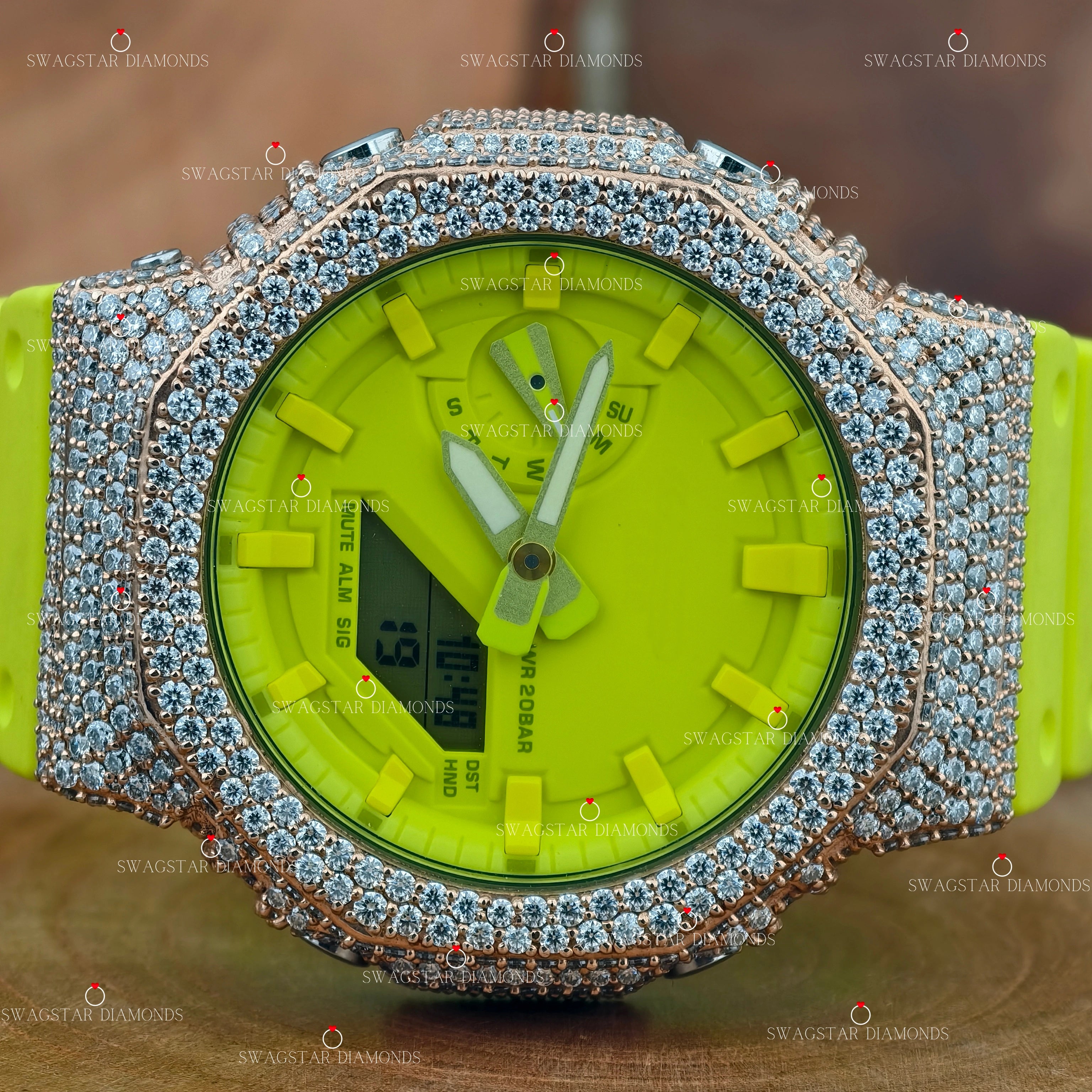Digital Dial Men's Moissanite Watch