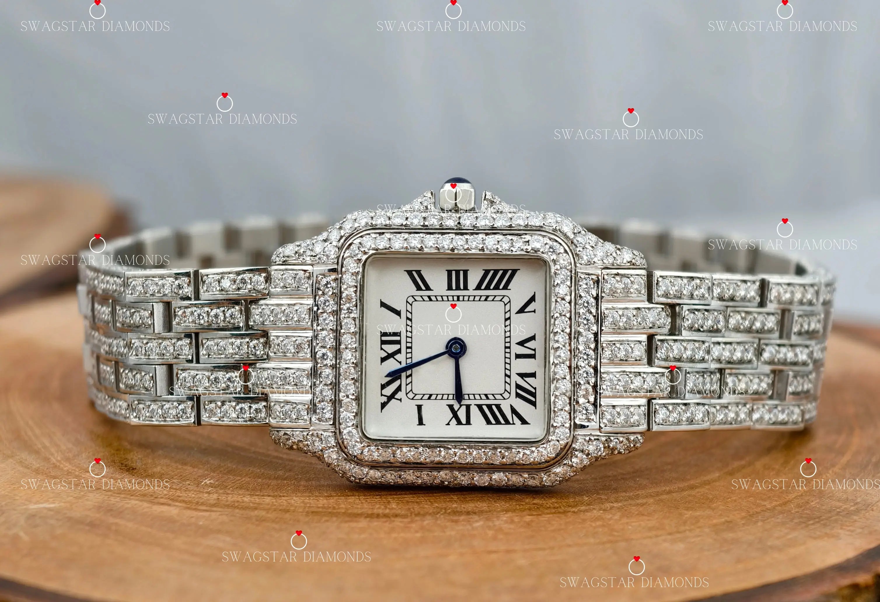 Double Bezel Dial Moissanite Watches.