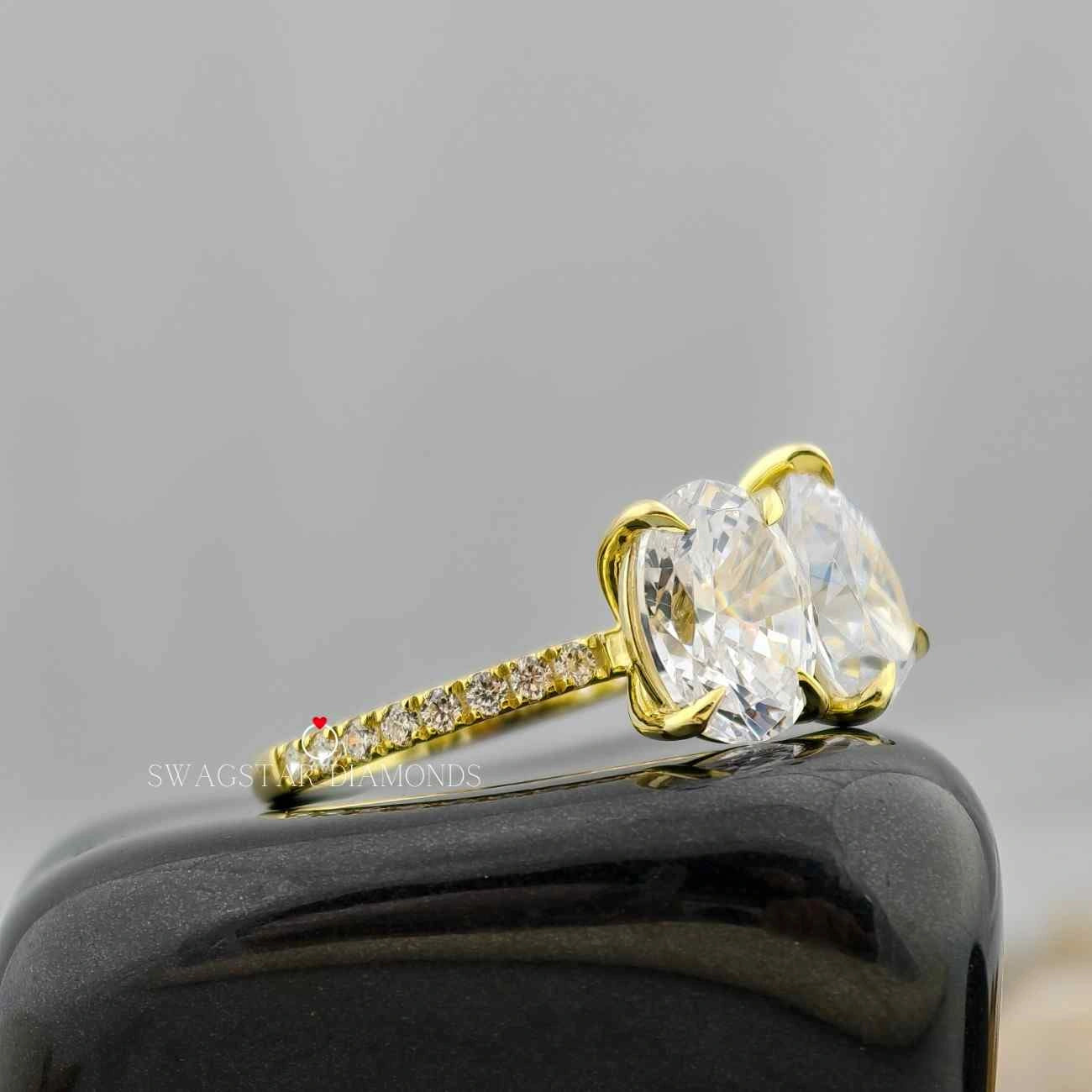 Double Stone Toi Et Moi Wedding Ring